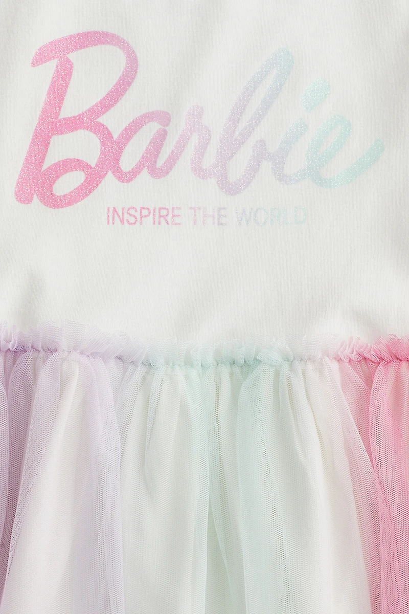 Printed Tulle-skirt Dress