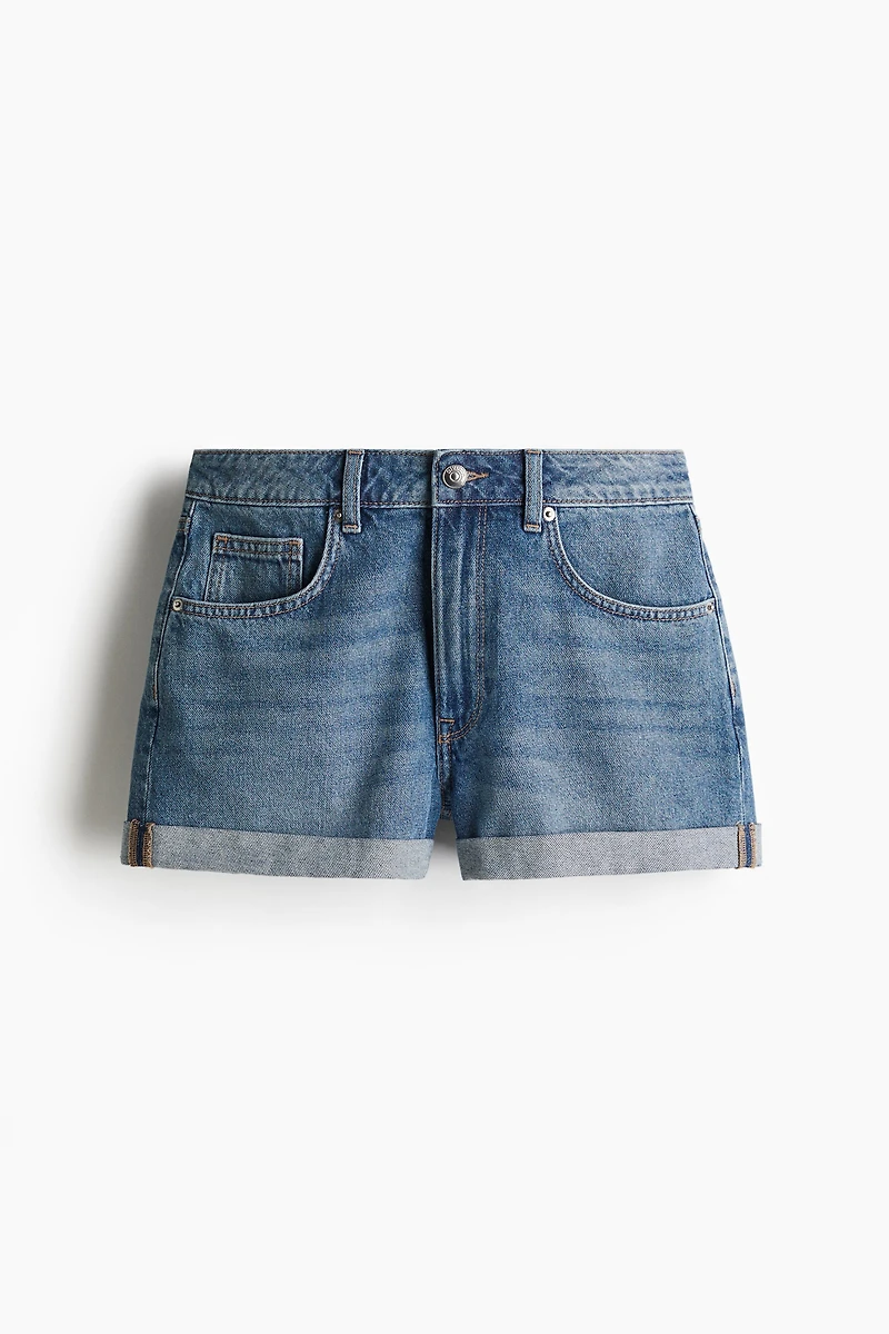 Short taille haute en denim