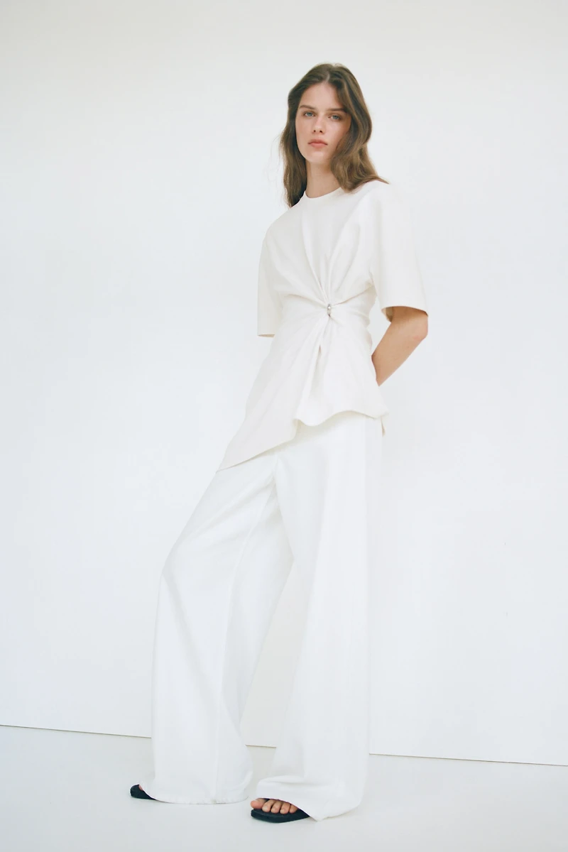 Draped-Detail Asymmetric Top