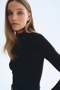 Draped Silk-Blend Top