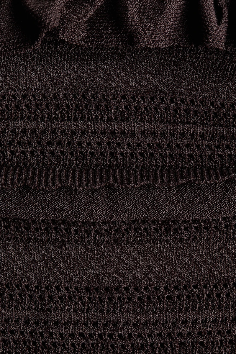 Pointelle-Knit Tie-Strap Top