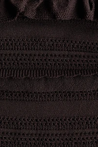 Pointelle-Knit Tie-Strap Top