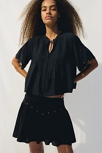 Gathered Mini Skirt