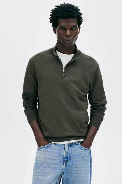 Regular-Fit Half-Zip Sweater