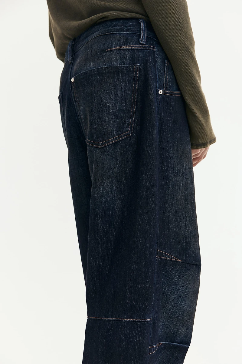 Jean flottant avec pinces