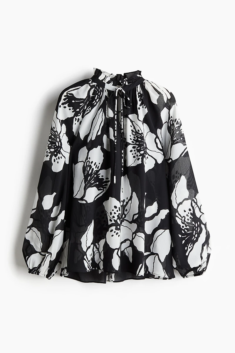 Crinkled Chiffon Blouse