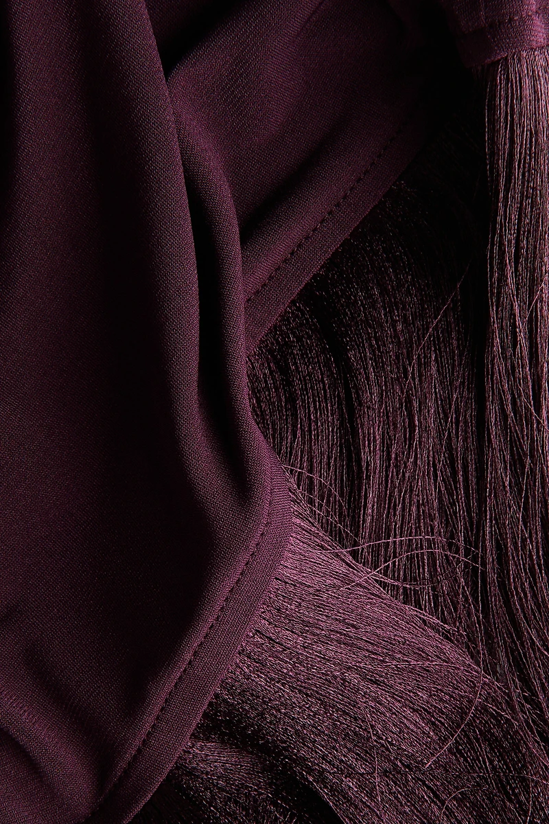 MAMA Fringe-Trimmed Jersey Pants