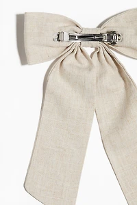 Barrette avec boucle en lin mélangé