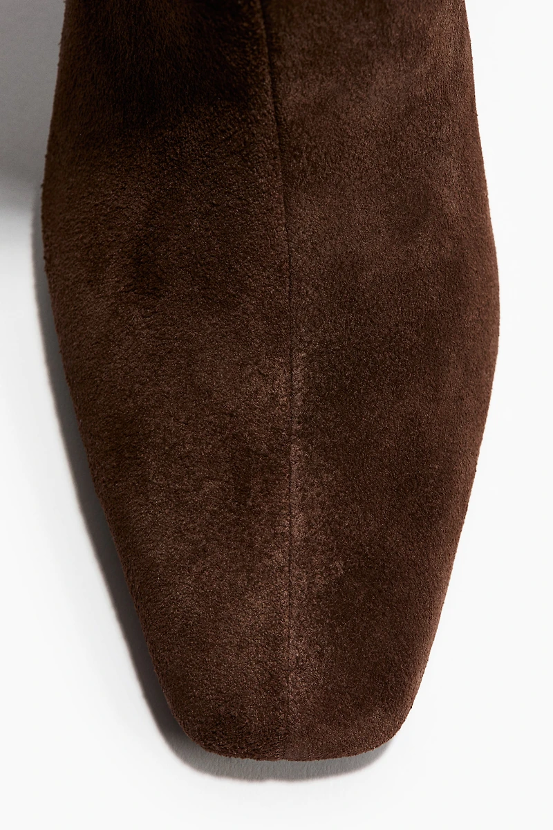 Heeled Suede Ankle Boots