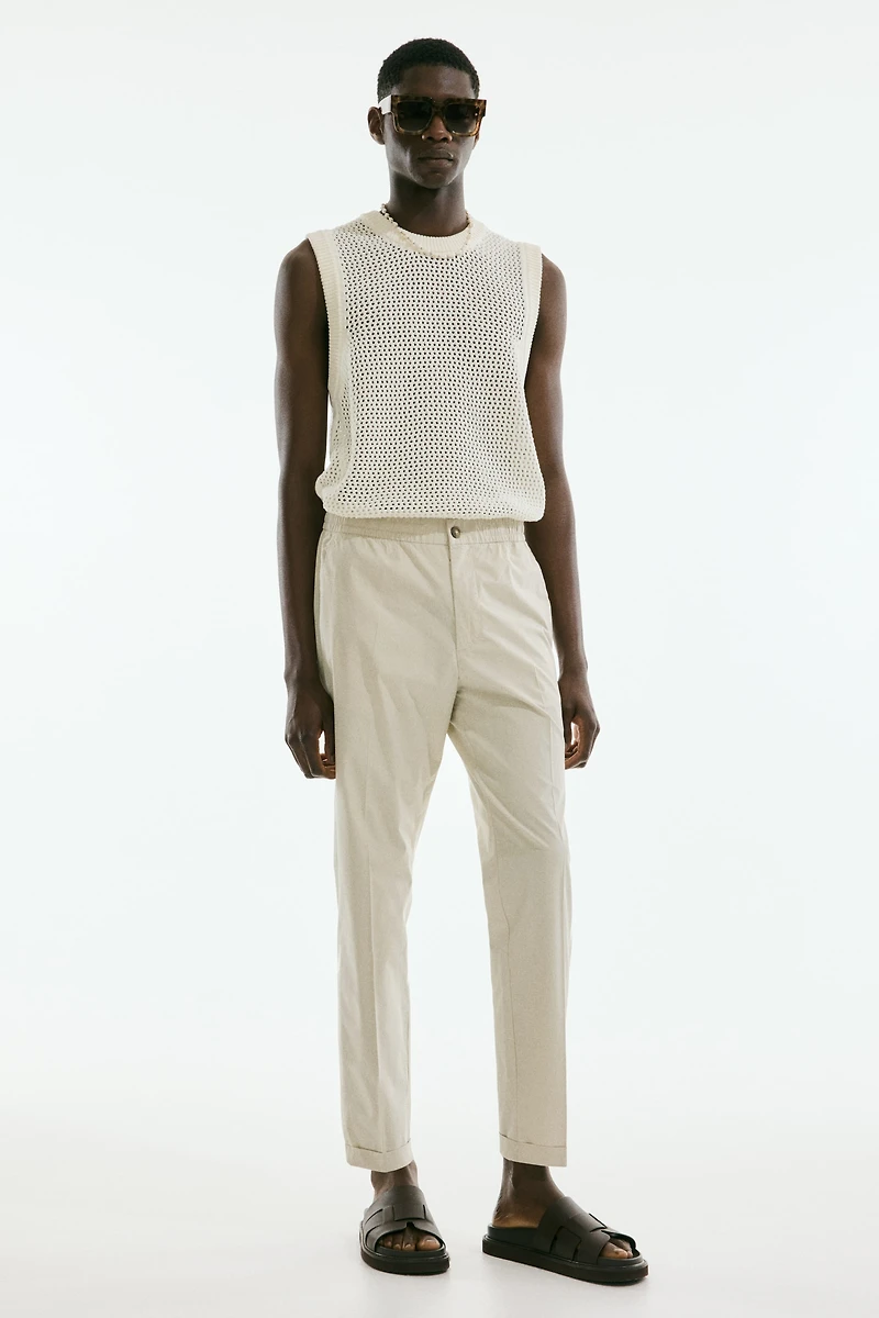 Pantalon court coupe classique en coton