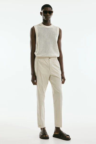 Pantalon court coupe classique en coton