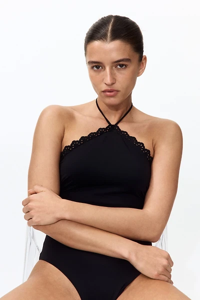 Padded-Cup Halterneck Swimsuit