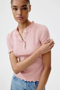 Overlocked Jersey Top