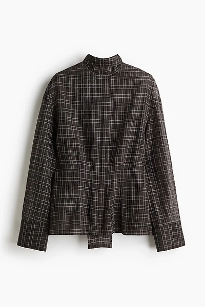Blouse with Bow Collar