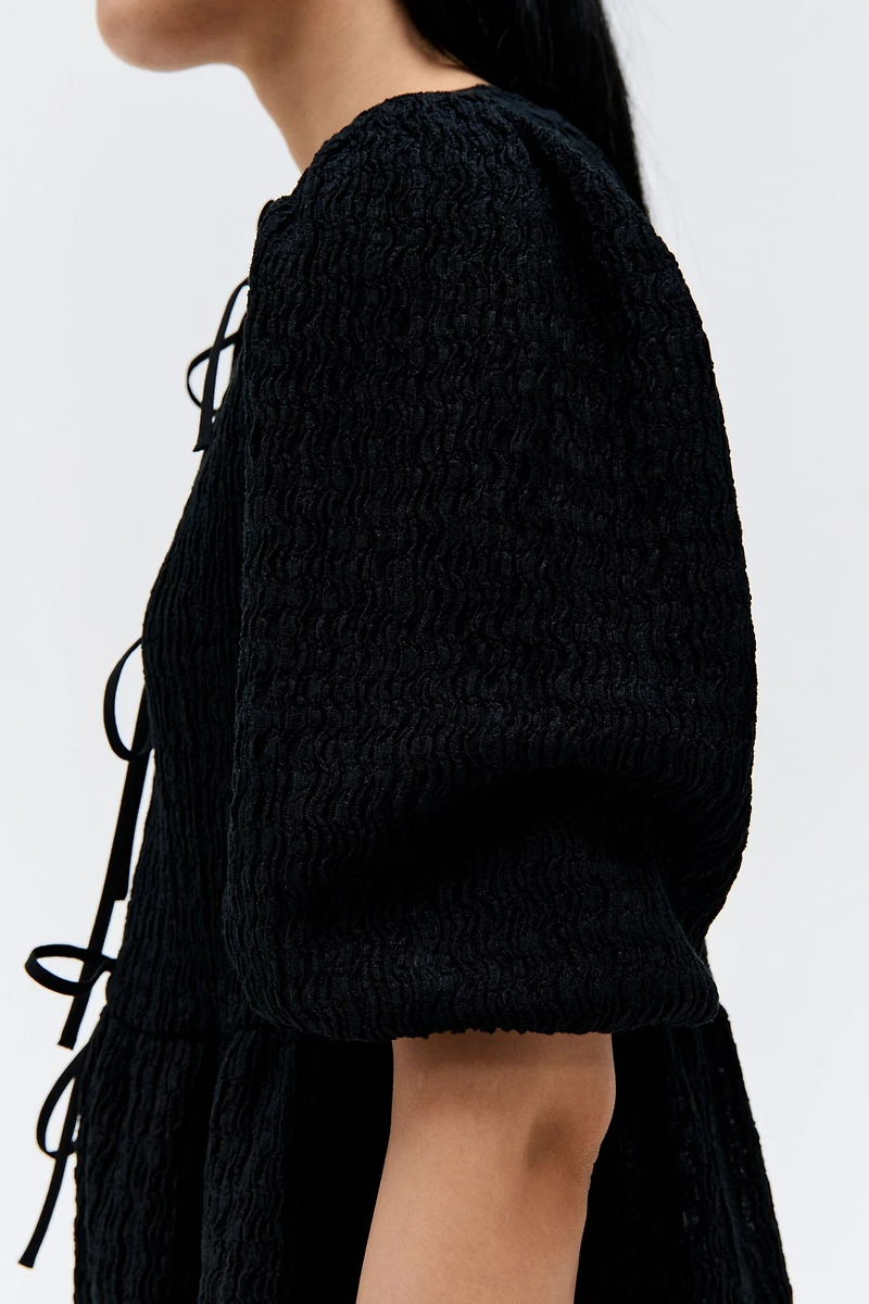 Tie-Front Peplum Top