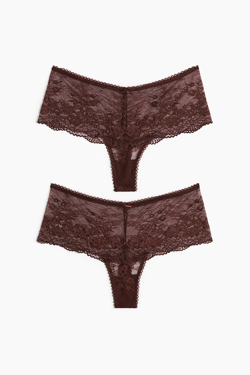 2-Pack Lace Thong Briefs