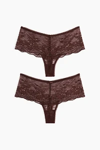 2-Pack Lace Thong Briefs