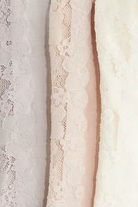 3-Pack No Show Lace Socks