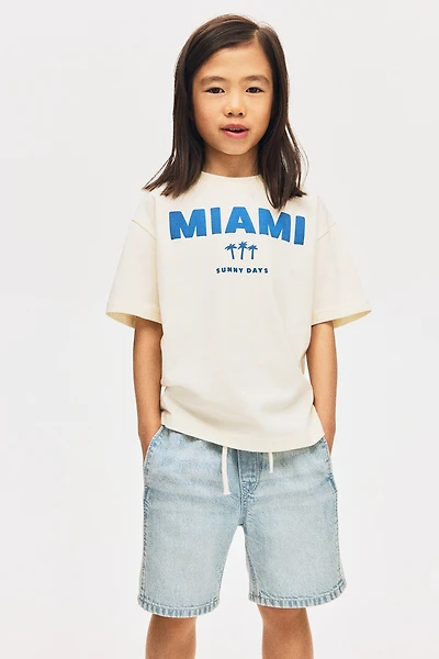 Cotton Denim Shorts