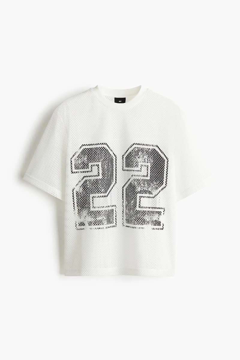 T-shirt ample en filet imprimé