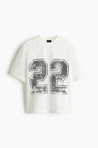 T-shirt ample en filet imprimé