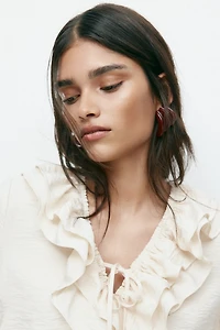 Flounced crêpe dress