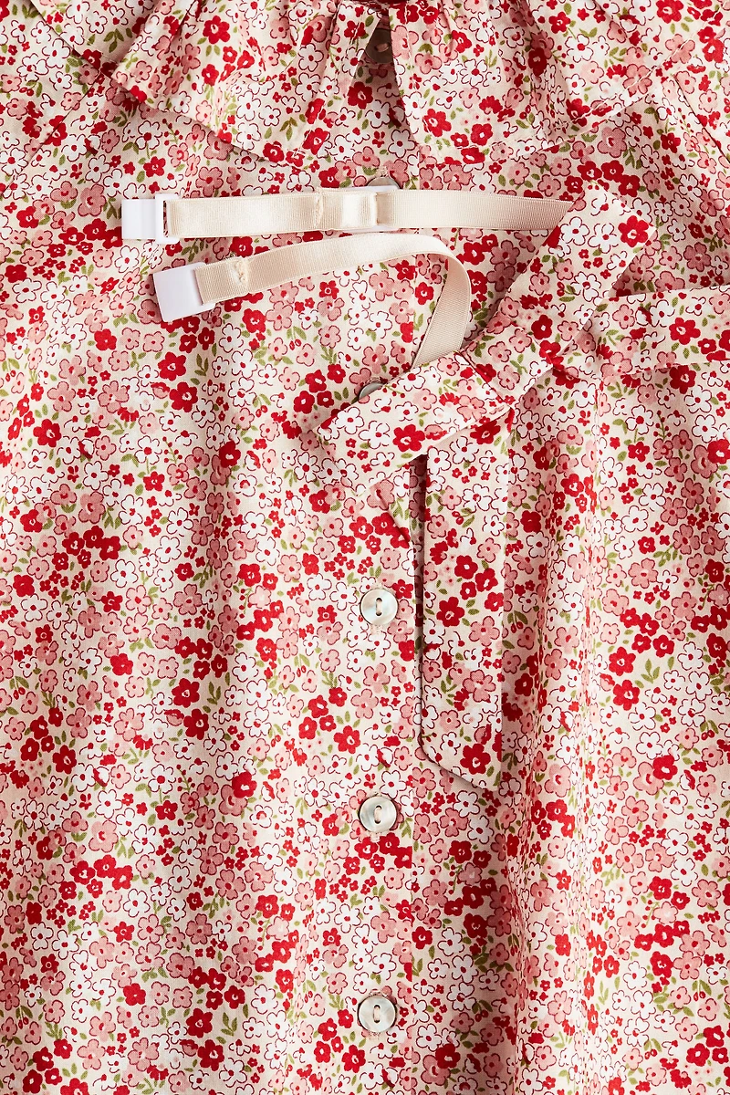 Ruffle-Collar Cotton Blouse