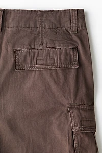 Loose-Fit Cotton Cargo Shorts
