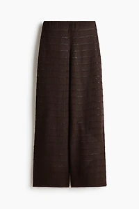 Wide-Leg Textured-Knit Pants