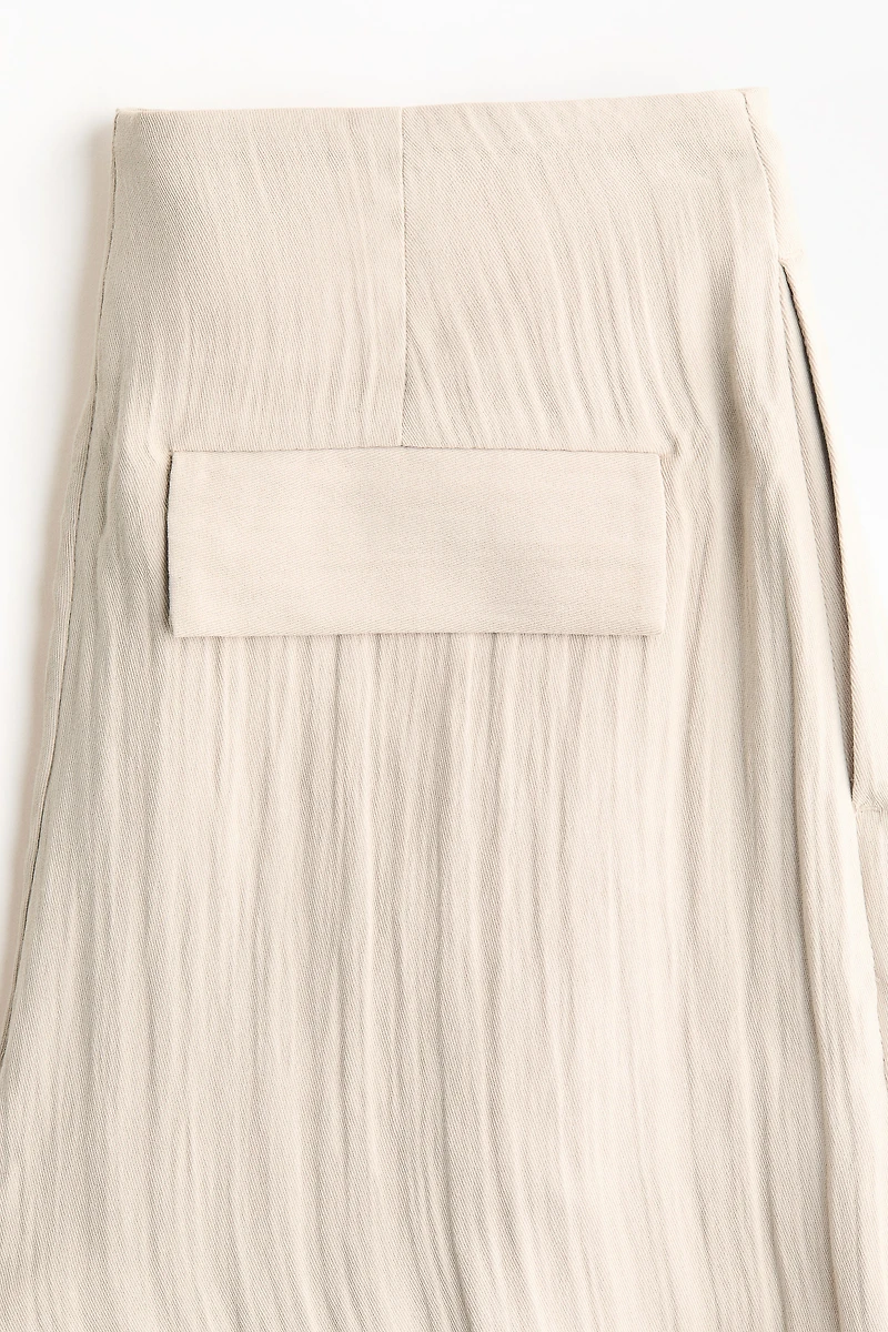 Crinkled Barrel-Leg Pants