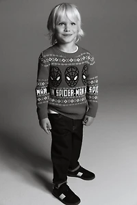 Jacquard-Knit Cotton Sweater