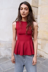 Sleeveless Peplum Top
