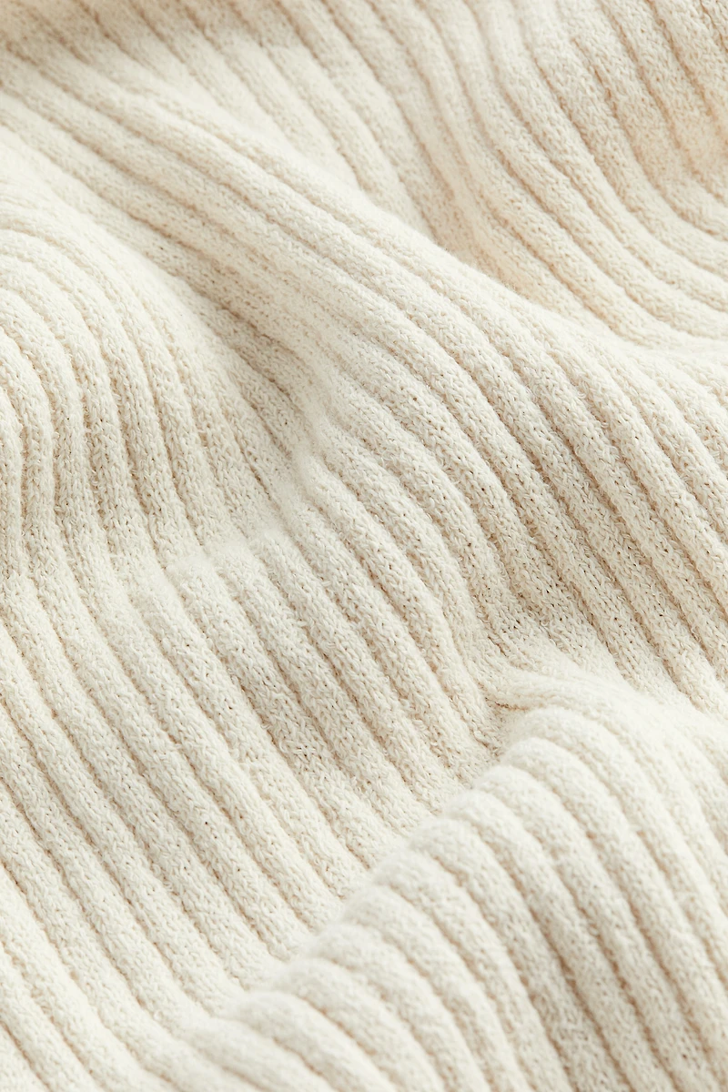 Robe longue en tricot côtelé