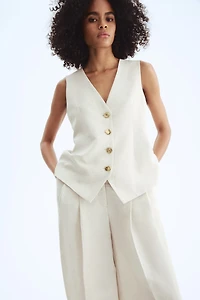Linen-Blend Suit Vest