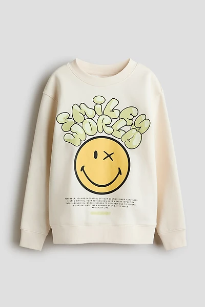 Sweatshirt with Printed Motif