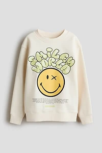 Sweatshirt with Printed Motif