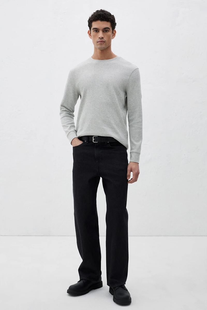 Slim Fit Waffled Jersey Shirt
