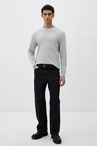 Slim Fit Waffled Jersey Shirt