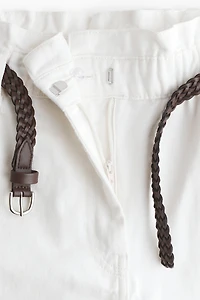 Belted Twill Shorts