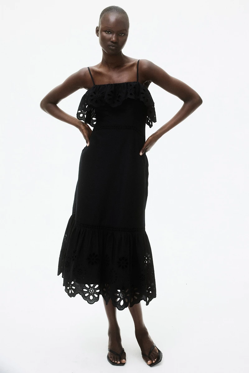 Cotton Dress with Eyelet Embroidery