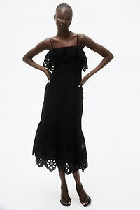 Cotton Dress with Eyelet Embroidery