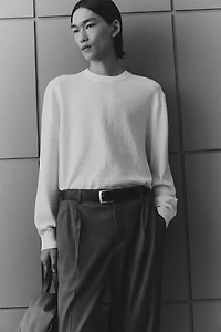 Regular Fit Textured-Knit Sweater
