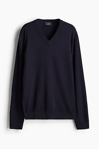 Slim Fit Fine-Knit V-Neck Sweater