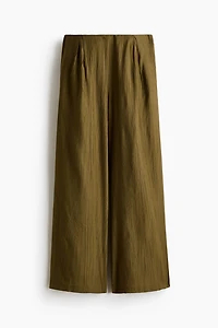 Crinkled Viscose-Blend Pants