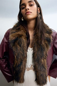 Veste courte en tissu enduit