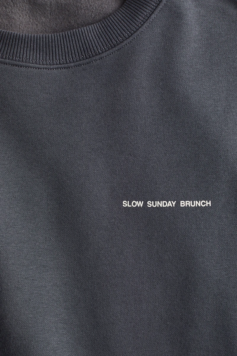 Sweatshirt with Text Motif