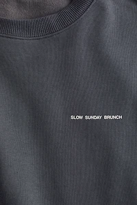 Sweatshirt with Text Motif