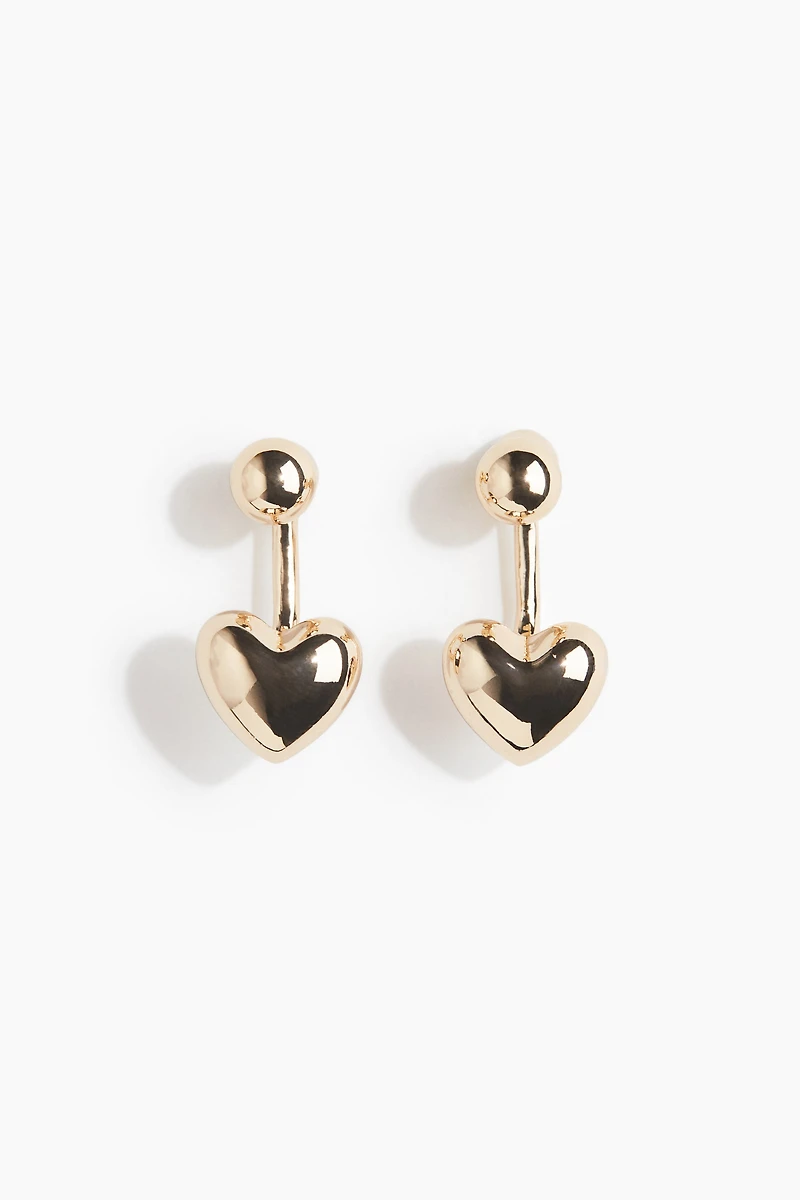 Heart-Shaped Front-Back Earrings