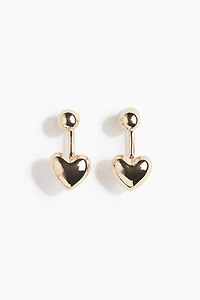 Heart-Shaped Front-Back Earrings