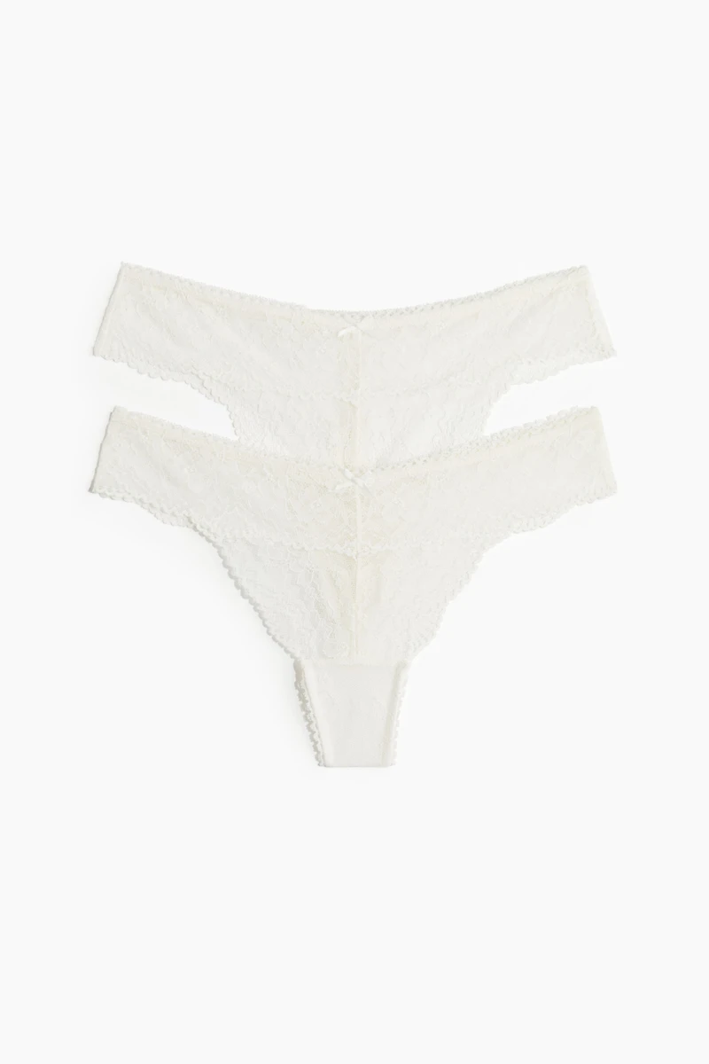 2-Pack Lace Thong Briefs